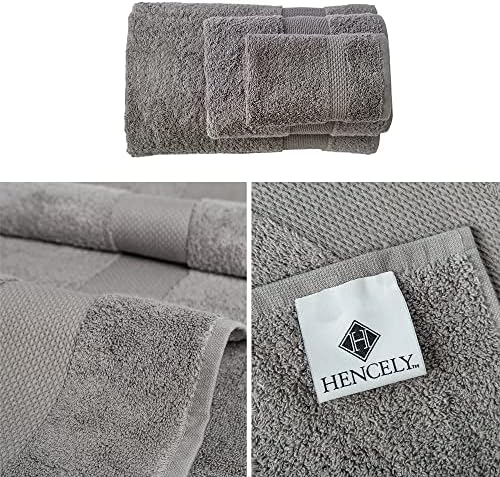 Hencely 6-Piece Bath Towel Set - High Absorbency, Quick Drying - 100%
