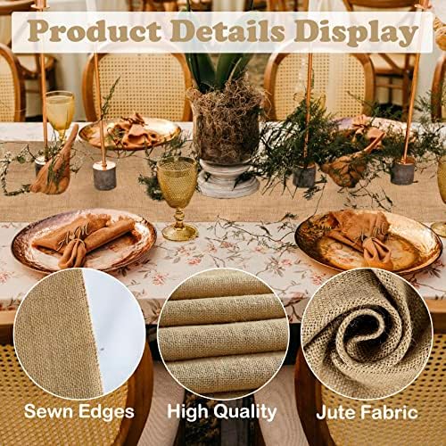 12 x 72 Inch Jute Table Runner 10PCS Burlap Wedding Table Runners Jute