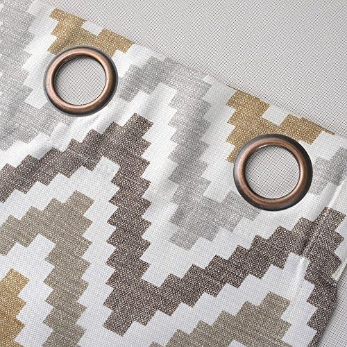 Melodieux Chevron Grommet Top Window Curtains for Living Room, 52 by