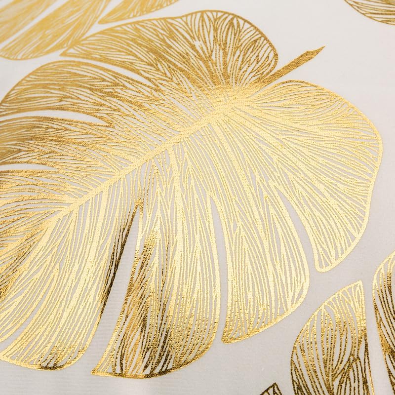 TAOSON Pack of 4, Gold Stamping Leaves Bronzing Printed Cozy Soft