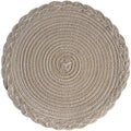 Woven Cotton Placemat, Round Natural Fiber Dining Table Mat with