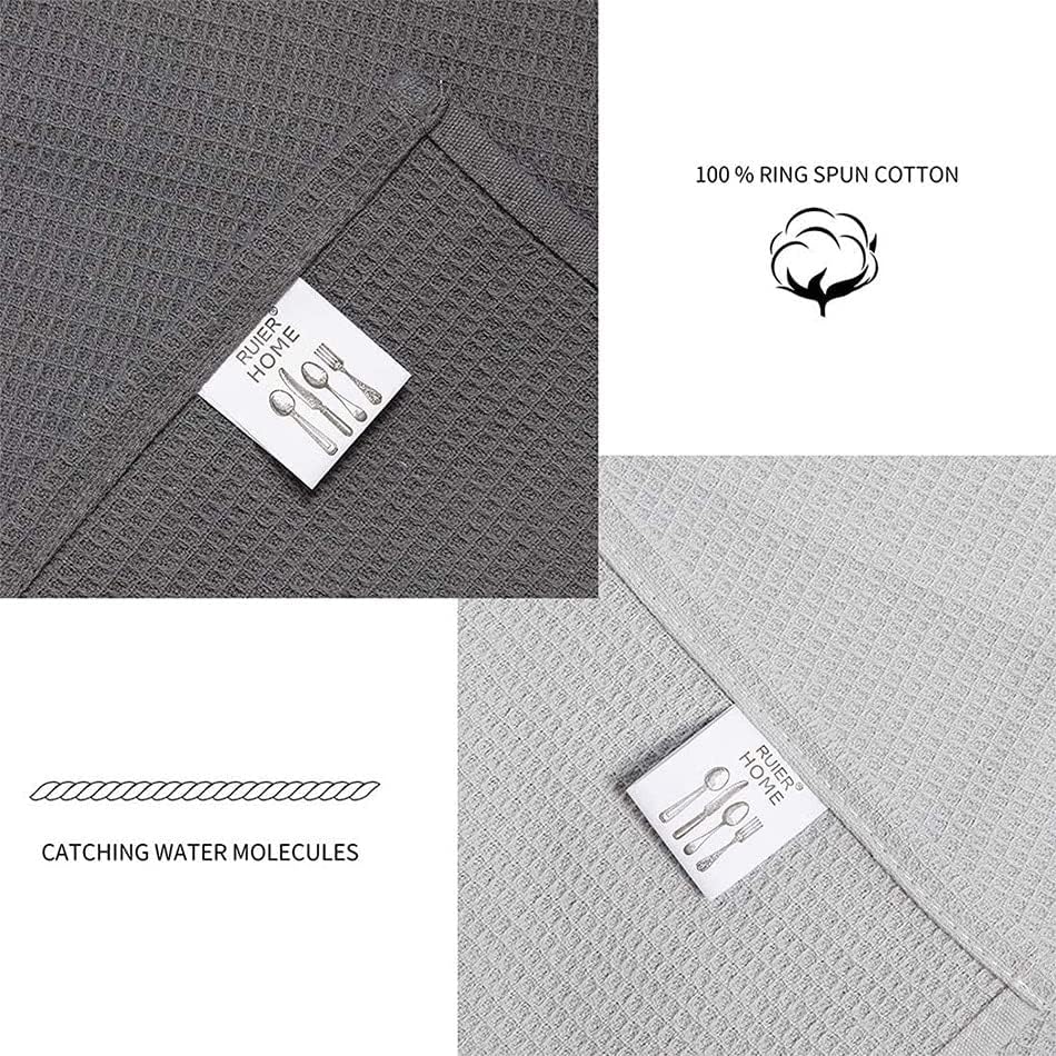 4 Pieces Waffle Weave Cotton Kitchen Towel,45x65cm Large Dinner Plate