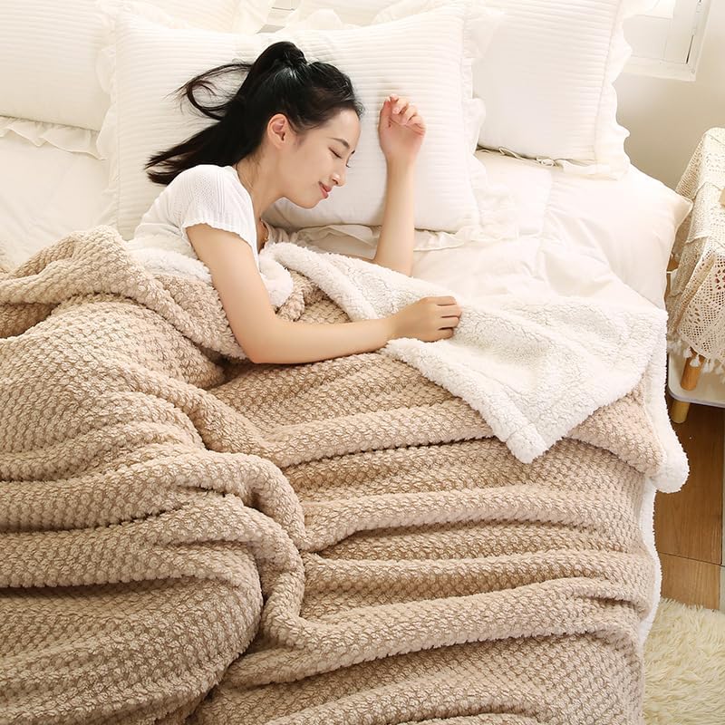 Fluffy Comfy Blankets, Fleece King Size Throw Blanket for Bed
