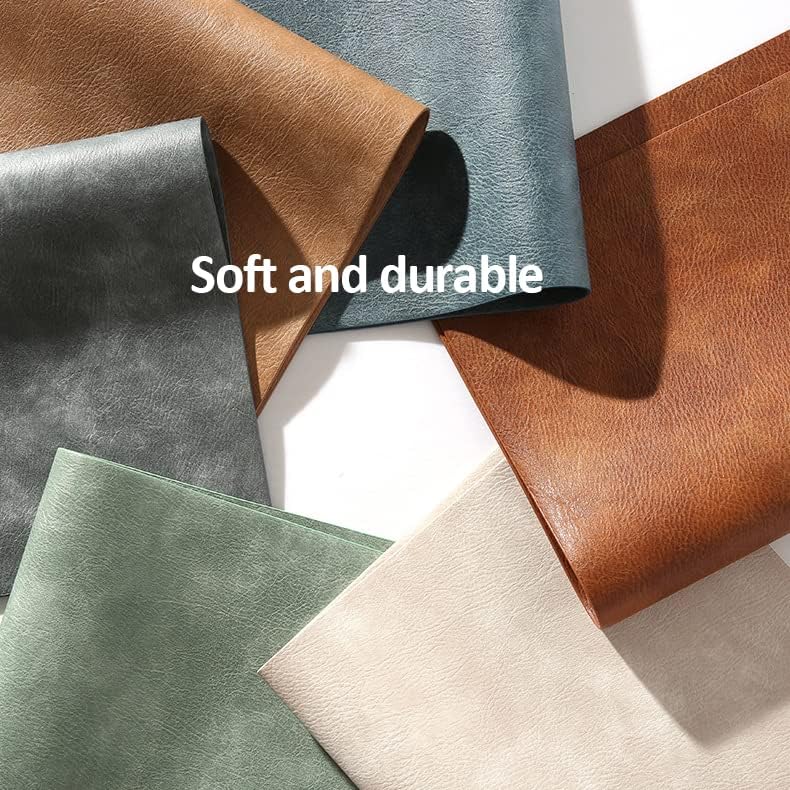 Leather Washable Placemats, Brown Thick Faux Leather Heat Resistant