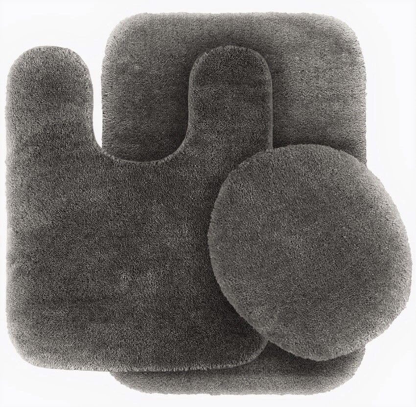 #6 Bath Mat, Contour Mat, and Lid Cover, with Rubber Backing Bathroom