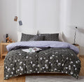 King-Size Duvet Cover Set — Luxurious Art Deco Floral Print, Soft